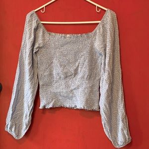 American Eagan baby blue polka dot blouse (small)